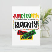 Juneteenth Zwart Zwart Zwart Zwart Grappig Kaart (Staand voorkant)
