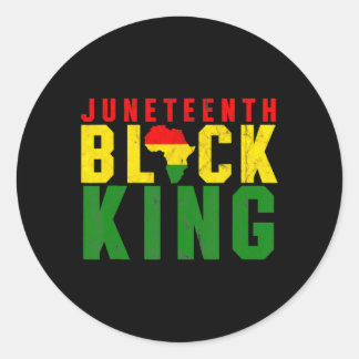 Juneteenth zwarte koning emancipatie dag melanine ronde sticker