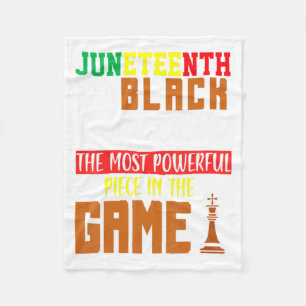 Juneteenth zwarte koningin meest krachtige schaak fleece deken