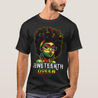Juneteenth Zwarte Melanine Koningin Natuurlijk Afr T-shirt