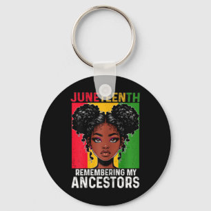 Juneteenth Zwarte Trots Vrouw Herinnerend Aan Mijn Sleutelhanger