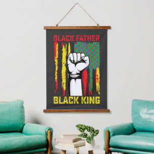 Juneteenth Zwarte Vader Dag Papa Koning viert V Hangend Wandkleed