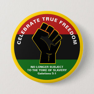 Juneteeth CELEBRATE TRUE FREEDOM Ronde Button 7,6 Cm