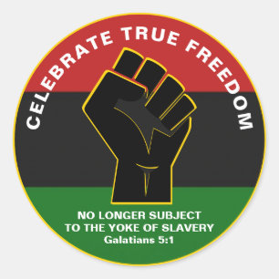 Juneteeth CELEBRATE TRUE FREEDOM Ronde Sticker