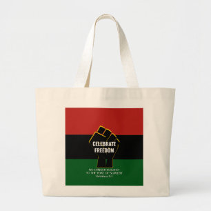 Juneteeth VRIJHEID VAN CELEBRATEN CHRISTELIJK Grote Tote Bag