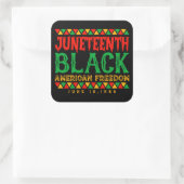 Juneteth Black American Freedom Vierkante Sticker (Tas)