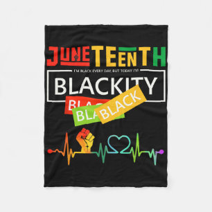 Juneteth Blackity Black History Afrika Fleece Deken