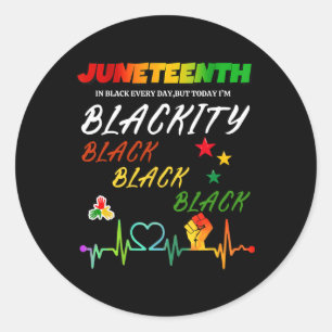Juneteth Blackity Black History Afrika Ronde Sticker