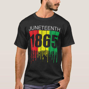 Junetetiende Black African American Flag Freedom V T-shirt