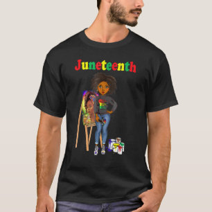 Junetetiende Black Women Melanin Artist Women T-shirt