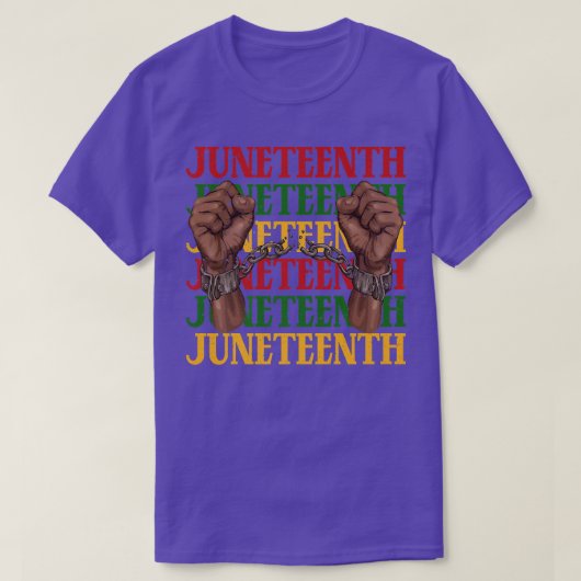 Junetetiende de echte Onafhankelijkheidsdag zwarte T-shirt (Design voorkant)