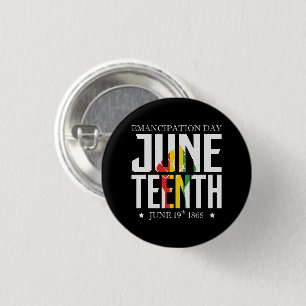 Junetetiende Emancipatiedag Rood Zwart Groen Ronde Button 3,2 Cm