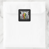 Junetetiende | Emancipatiedag | Rood Zwart Groen Vierkante Sticker (Tas)
