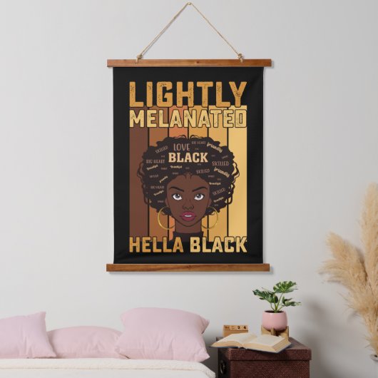 Junetetiende licht geMelaneerde Hella Black Melani Hangend Wandkleed (Slaapkamer)
