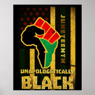 Junetetiende Unapologetisch zwart afrikaans-amerik Poster