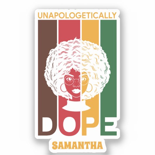 Junetetiende | Unapologetische helling | Afro Woma Sticker (Voorkant)