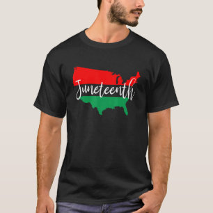 Junetetiende Verenigde Staten kaart Afrikaanse Ame T-shirt