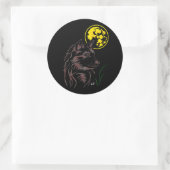 junger träumender Wolf Aufkleber Ronde Sticker (Tas)