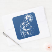 junger träumender Wolf Aufkleber Vierkante Sticker (Envelop)