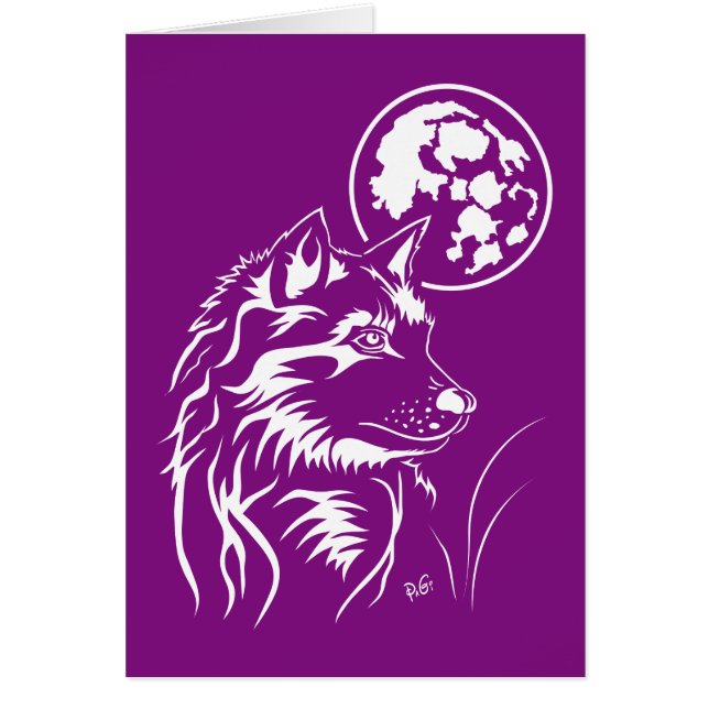 junger träumender Wolf Grusskarte (Voorkant)