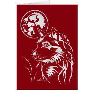 junger träumender Wolf Grusskarte