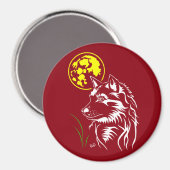 junger träumender Wolf Magnet (Recto/Verso)