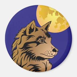 junger träumender Wolf Magnet Magneet