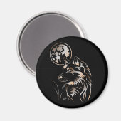 junger träumender Wolf Magnet Magneet (Voorkant / Achterkant)