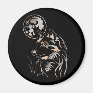 junger träumender Wolf Magnet Magneet