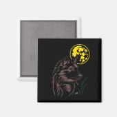 junger träumender Wolf Magnet Magneet (Voorkant / Achterkant)