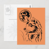junger träumender Wolf Postkarte Briefkaart (Voorkant / Achterkant)