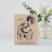 junger träumender Wolf Postkarte Briefkaart (Staand voorkant)