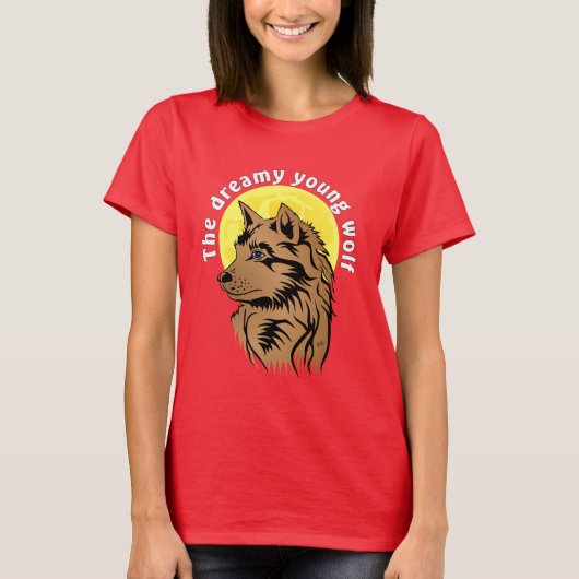 junger träumender Wolf T-shirt (Voorkant)