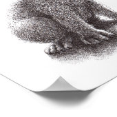 Junger Wolf heult den Mond an. Poster (Hoek)