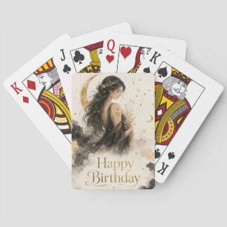 Jungfrau Happy Birthday Aquarell Design Pokerkaarten