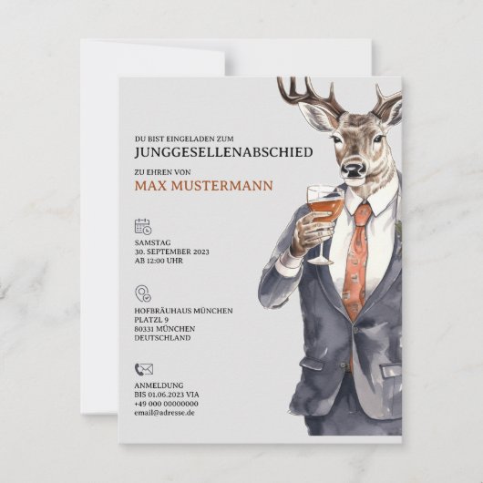 Junggesellenabschied Einladung Männer Vorlage Aankondiging (Voorkant)