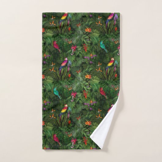 Jungle 🌺🌴🦜 (Serviette à main)