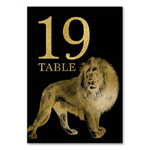 Jungle African Animal Lion Numéro de table Carte 1