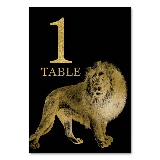 Jungle African Animal Lion Numéro de table Carte 1 (Par défaut)