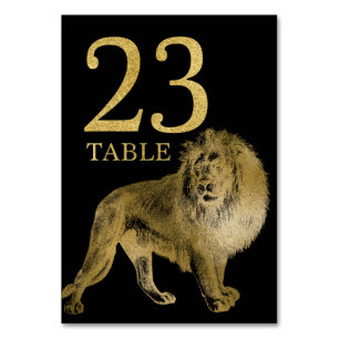 Jungle African Animal Lion Numéro de table Carte 2