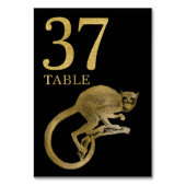 Jungle African Animal Monkey Numéro de table Carte (Dos)