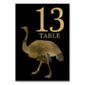 Jungle African Animal Ostrich Table Numéro Carte 1 (Dos)