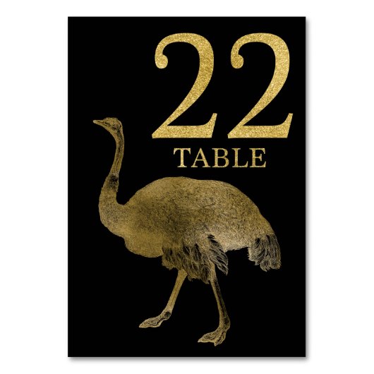 Jungle African Animal Ostrich Table Numéro Carte 2 (Dos)