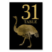 Jungle African Animal Ostrich Table Numéro Carte 3 (Dos)