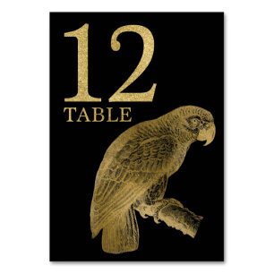 Jungle African Animal Parrot Numéro de table Carte