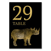 Jungle African Animal Rhino Numéro de table Carte  (Dos)