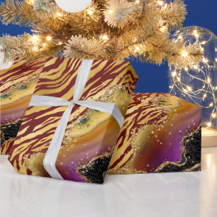 Jungle Agate Krachtig Dieren Streeppatroon Cadeaupapier