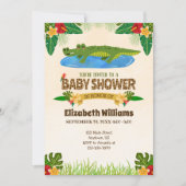 Jungle Alligator Baby shower crocodile Invitation (Devant)