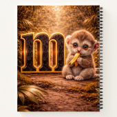Jungle Alphabet Letter M Monkey Gold Educational  Notitieboek (Achterkant)