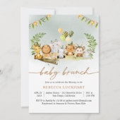 Jungle Animal Party Garçon Bébé Brunch Invitation (Devant)